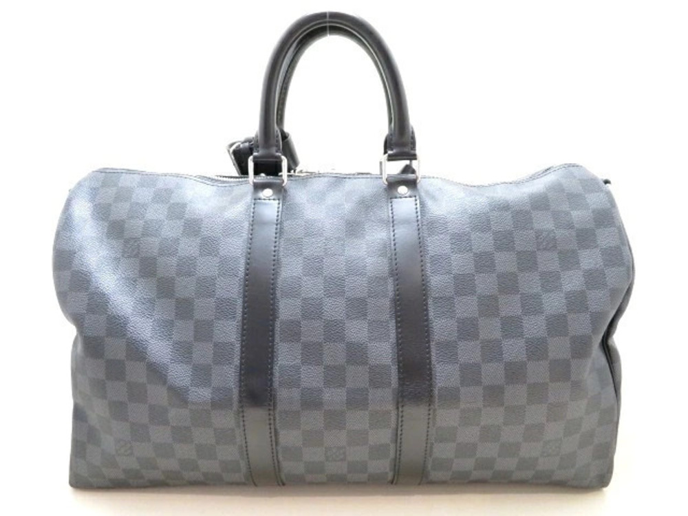 LOUIS VUITTON Boston Bag Damier Graphite Black Keepall Bandoulire